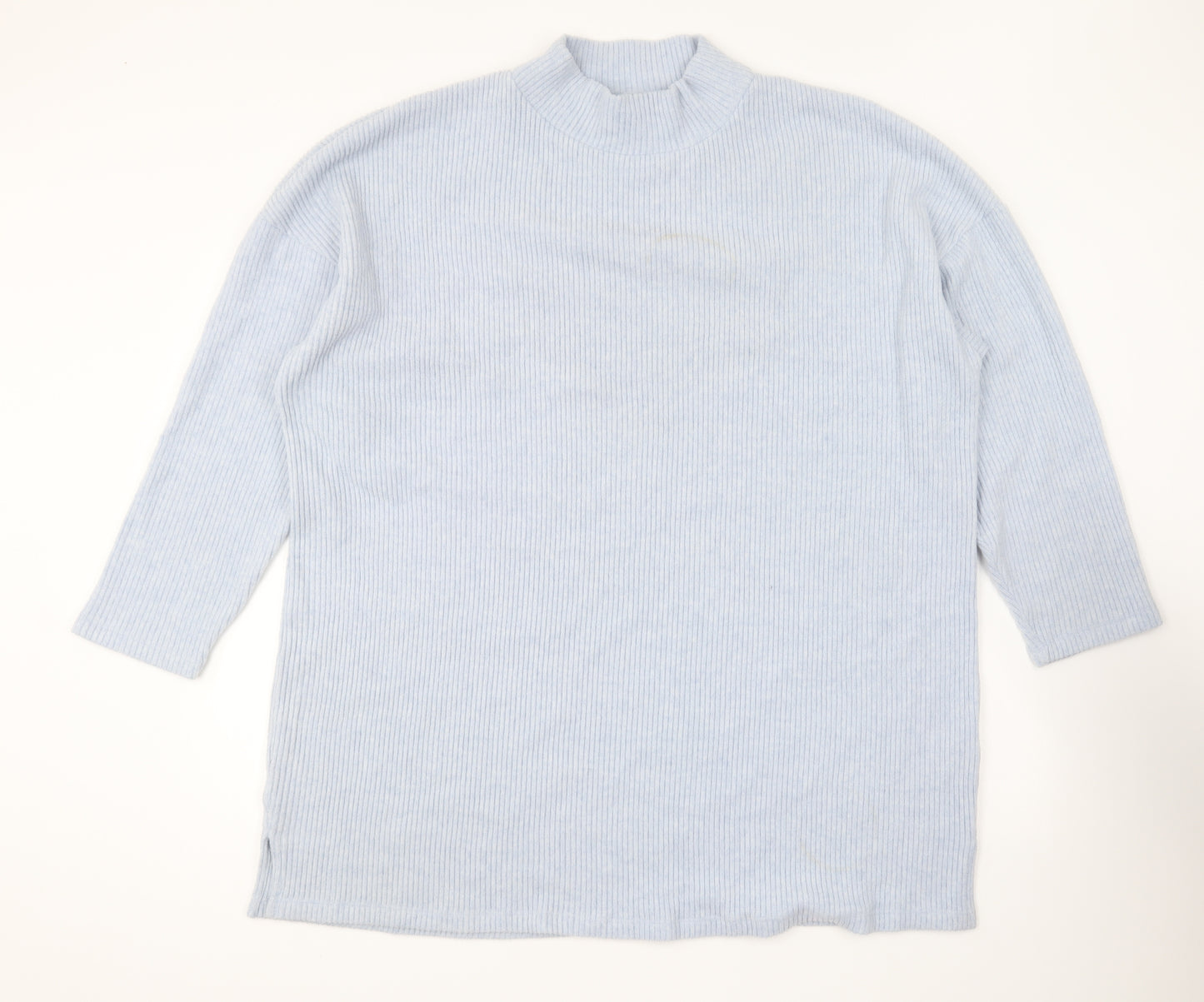 Nutmeg Womens Blue Round Neck Polyester Pullover Jumper Size 22