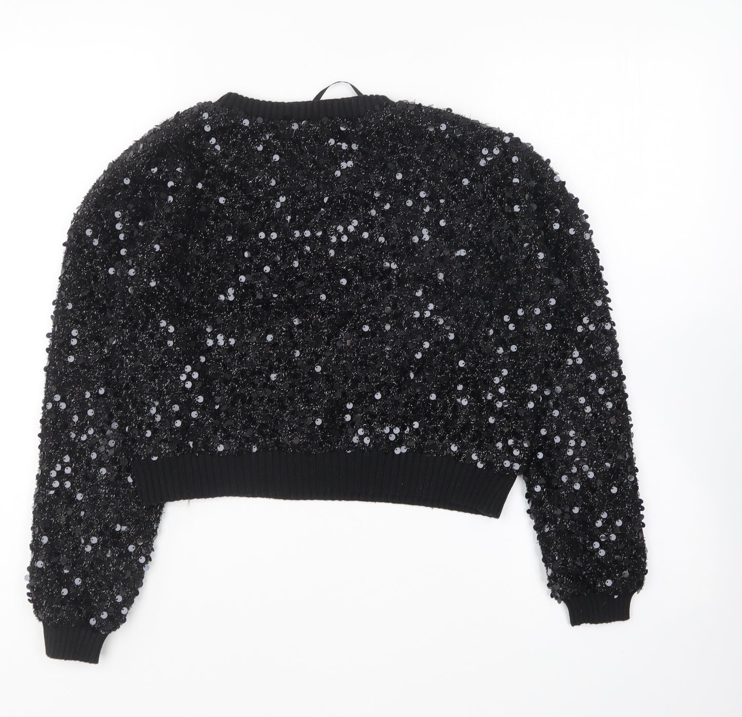 Atmosphere Womens Black Round Neck Polyester Pullover Jumper Size 10
