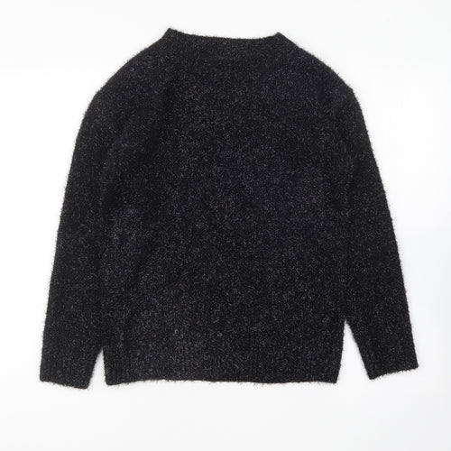 NEXT Womens Black Round Neck Acrylic Pullover Jumper Size S