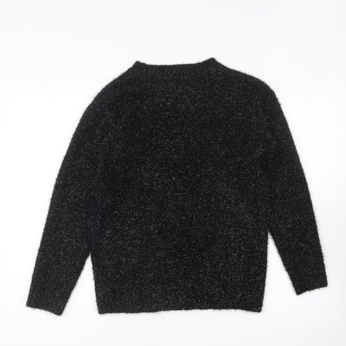 NEXT Womens Black Round Neck Acrylic Pullover Jumper Size S