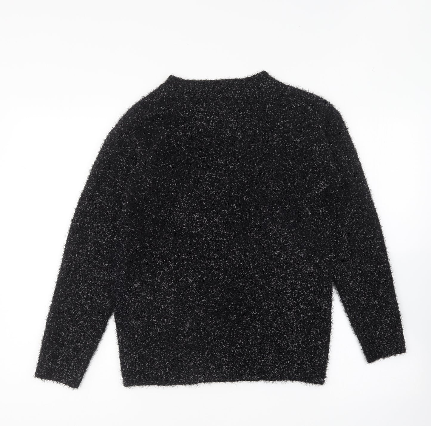 NEXT Womens Black Round Neck Acrylic Pullover Jumper Size S