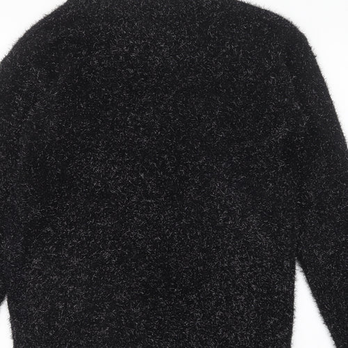 NEXT Womens Black Round Neck Acrylic Pullover Jumper Size S