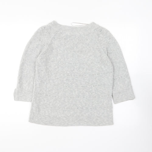 Per Una Womens Grey Round Neck Acrylic Pullover Jumper Size S