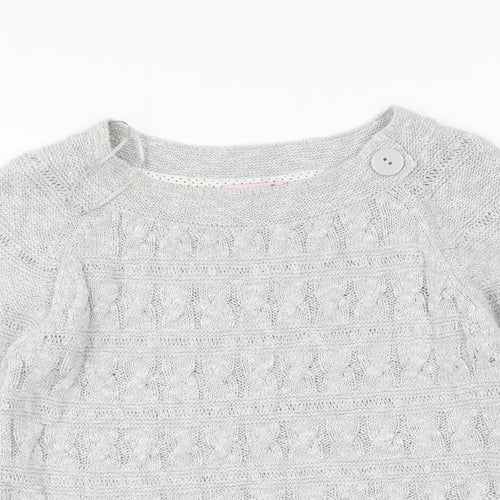 Per Una Womens Grey Round Neck Acrylic Pullover Jumper Size S