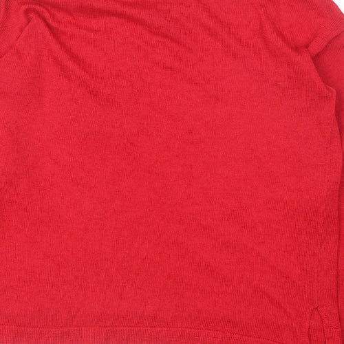 H&M Womens Red Round Neck Polyester Pullover Jumper Size M