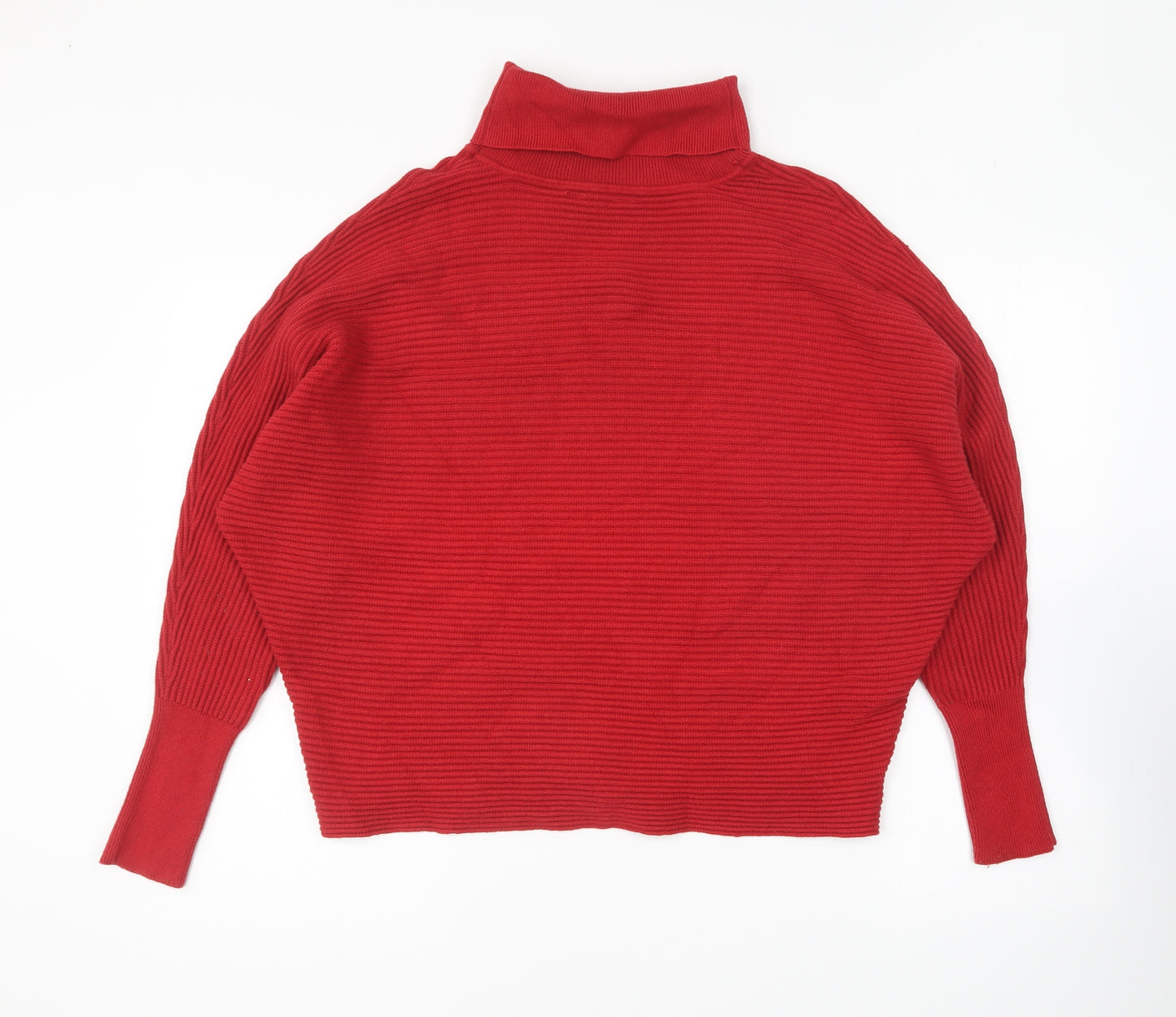 Primark Womens Red Roll Neck Viscose Pullover Jumper Size L