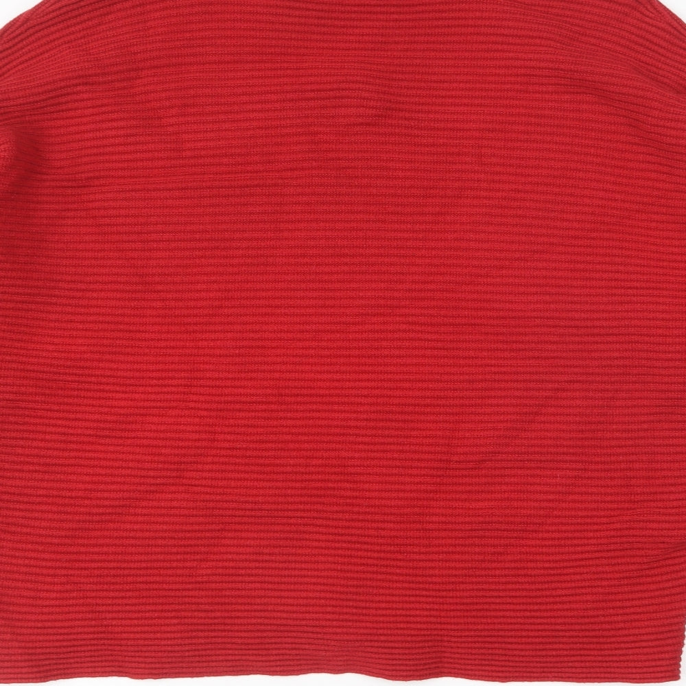 Primark Womens Red Roll Neck Viscose Pullover Jumper Size L