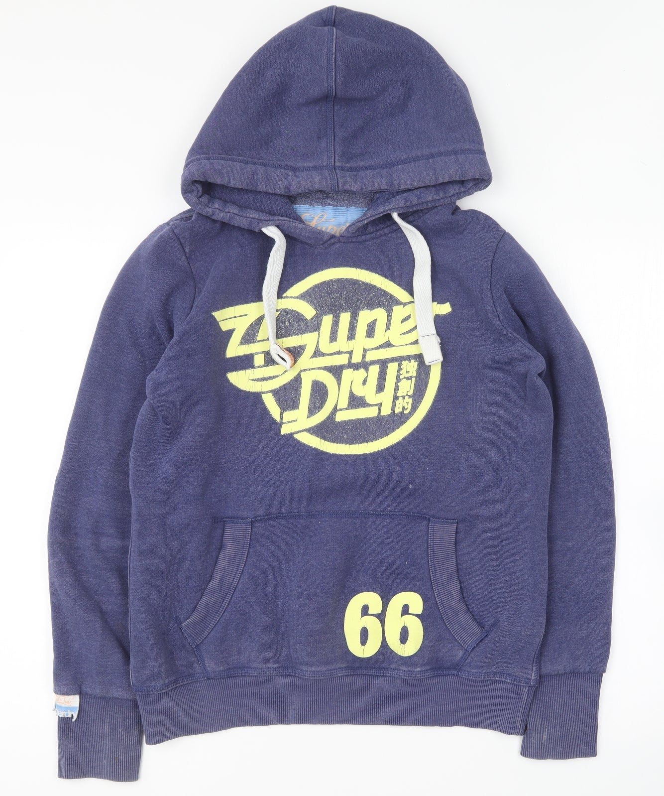 Superdry Womens Blue Cotton Pullover Hoodie Size L Pullover