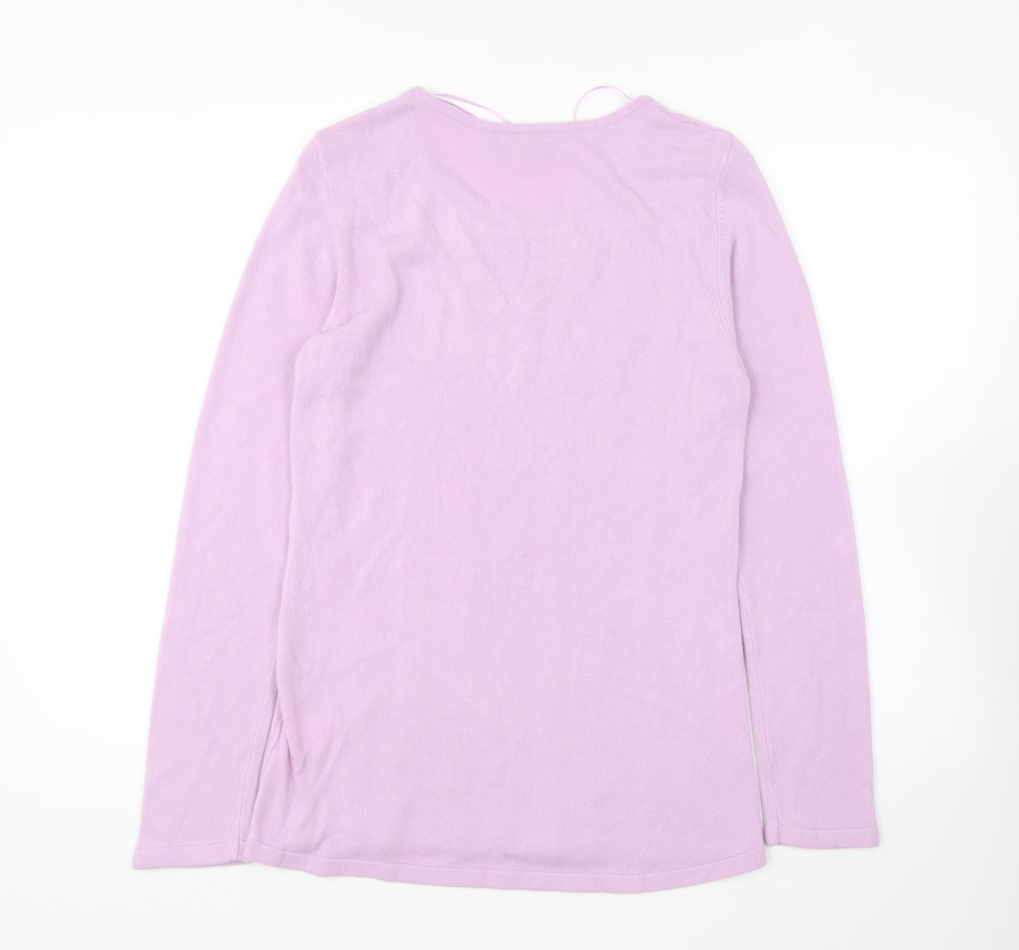 Anna Rose Womens Pink Round Neck Acrylic Pullover Jumper Size M