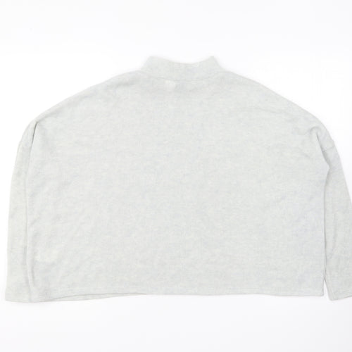 H&M Womens Grey High Neck Acrylic Pullover Jumper Size XS