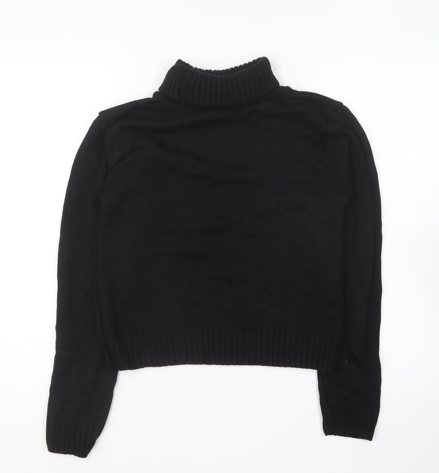 Boohoo Womens Black Roll Neck Acrylic Pullover Jumper Size M