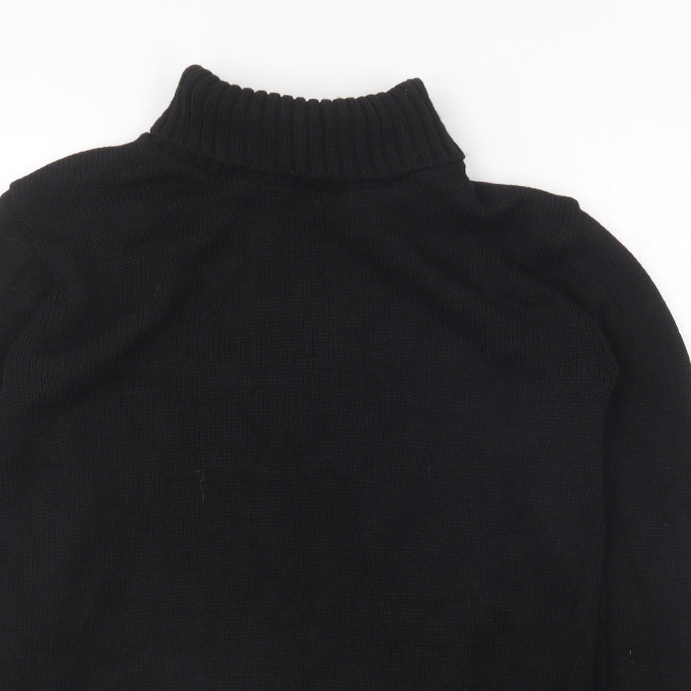 Boohoo Womens Black Roll Neck Acrylic Pullover Jumper Size M