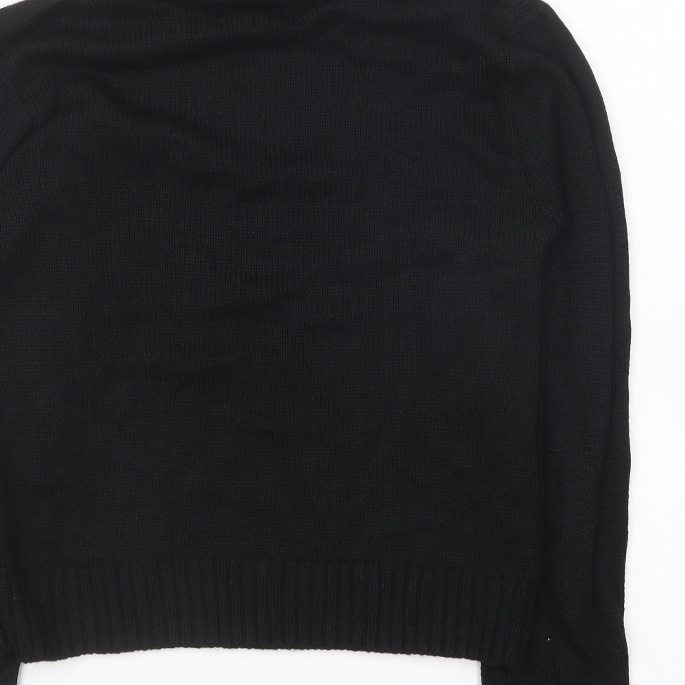 Boohoo Womens Black Roll Neck Acrylic Pullover Jumper Size M