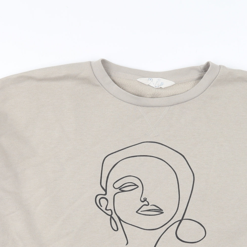 Primark Womens Beige Polyester Pullover Sweatshirt Size L Pullover