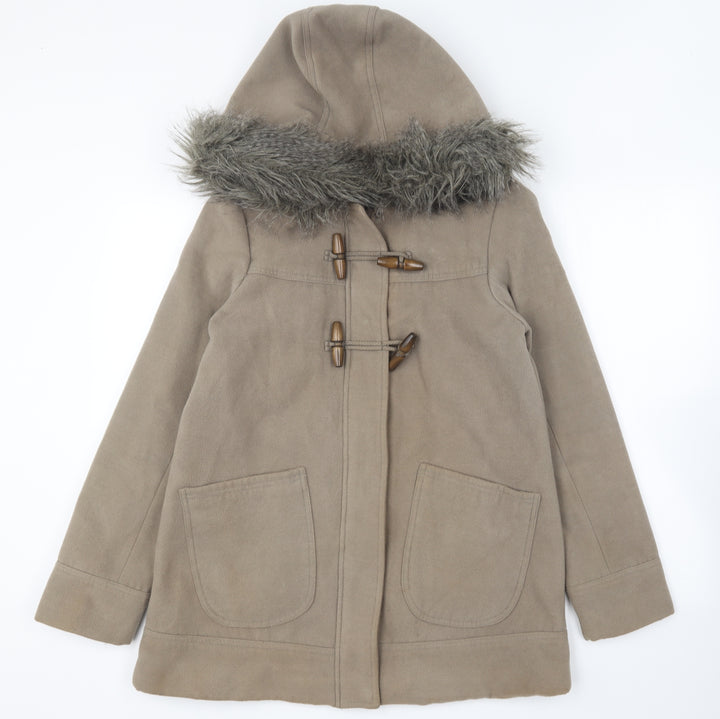 Vintage Boutique Womens Brown Overcoat Coat Size 12 Zip