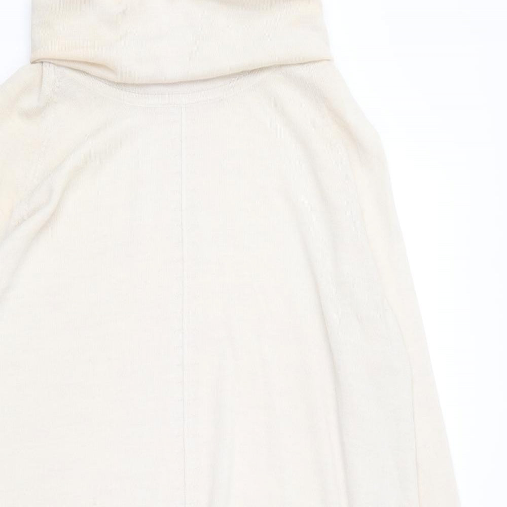 Marks and Spencer Womens Ivory Roll Neck Wool Pullover Jumper Size 16