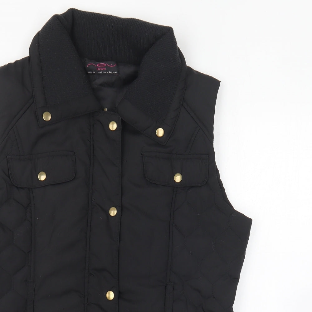 New Look Womens Black Gilet Jacket Size 16 Zip