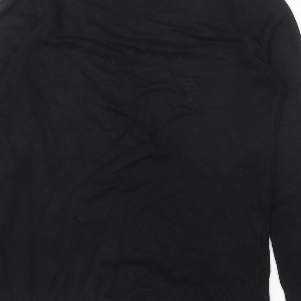 NEXT Womens Black V-Neck Acrylic Pullover Jumper Size 12