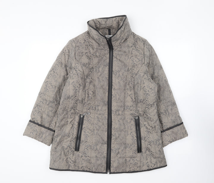 Damart Womens Grey Animal Print Jacket Zip
