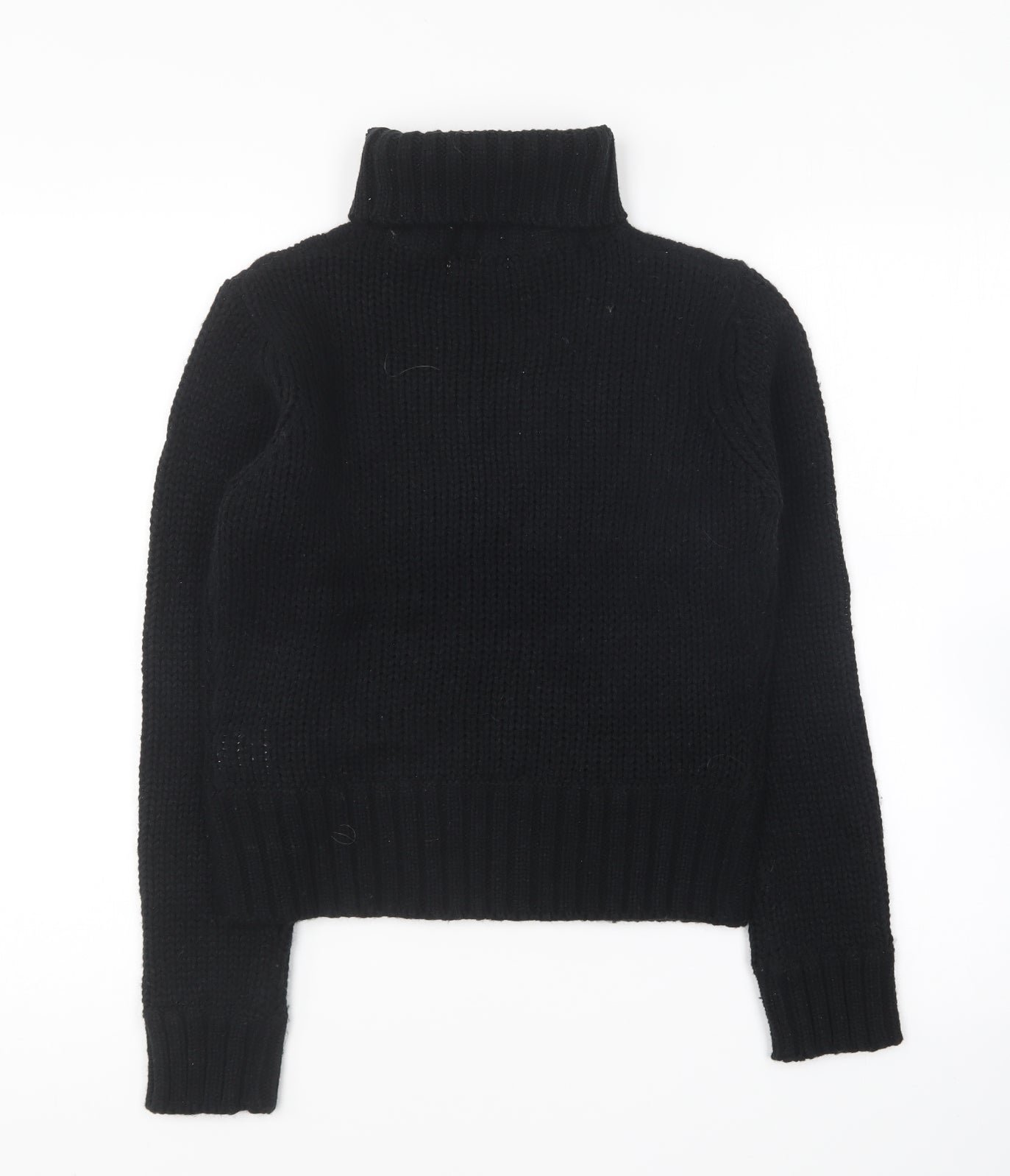 Specchio Womens Black Roll Neck Acrylic Pullover Jumper Size L