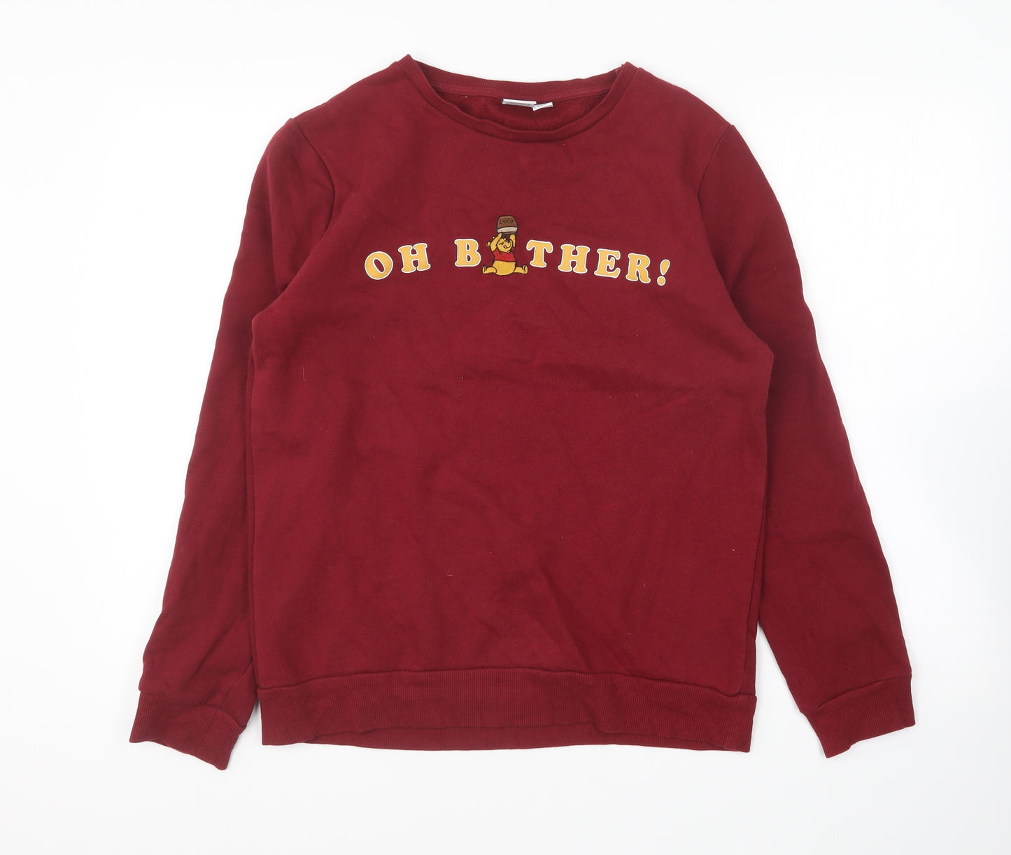 Primark Womens Red Cotton Pullover Sweatshirt Size S Pullover - Winnie The Pooh