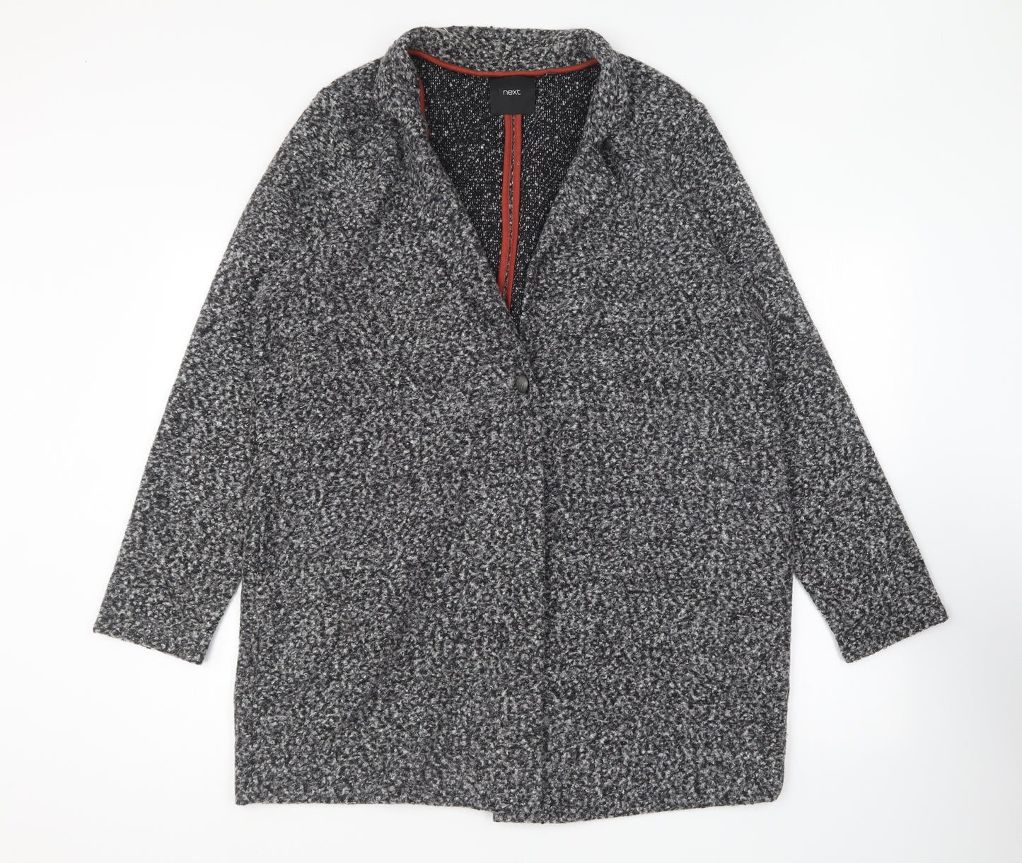 NEXT Womens Grey V-Neck Polyester Cardigan Jumper Size 18