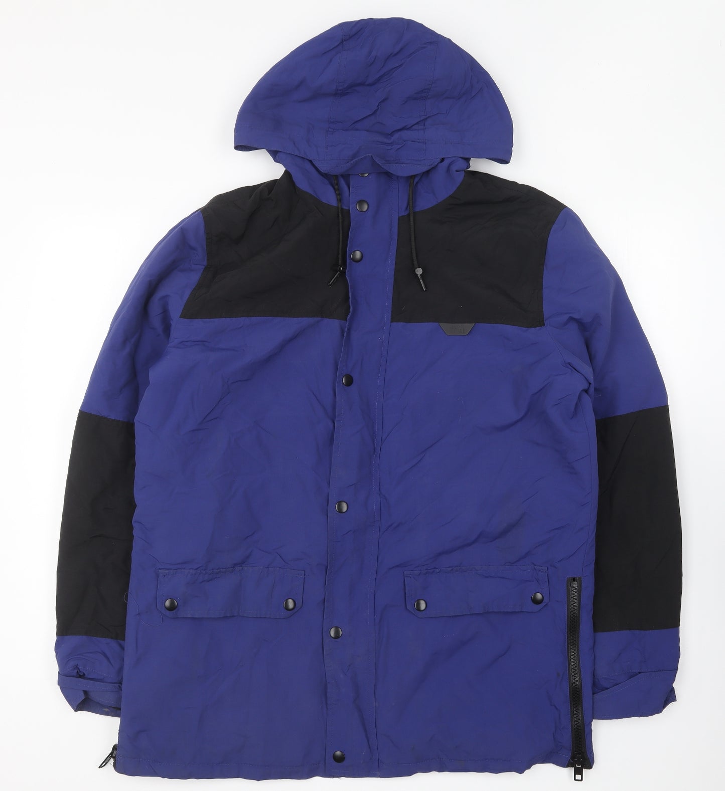 River Island Mens Blue Rain Coat Coat Size M Zip