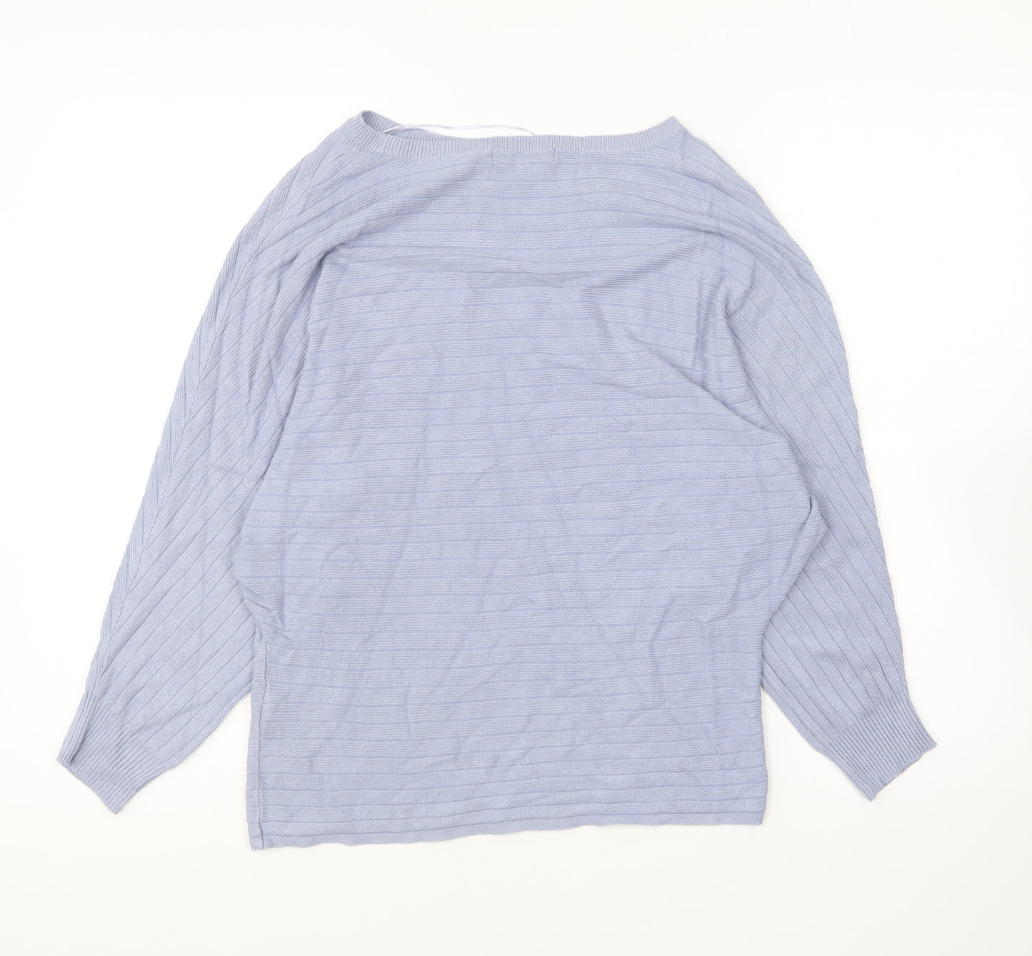 F&F Womens Blue Round Neck Viscose Pullover Jumper Size 8