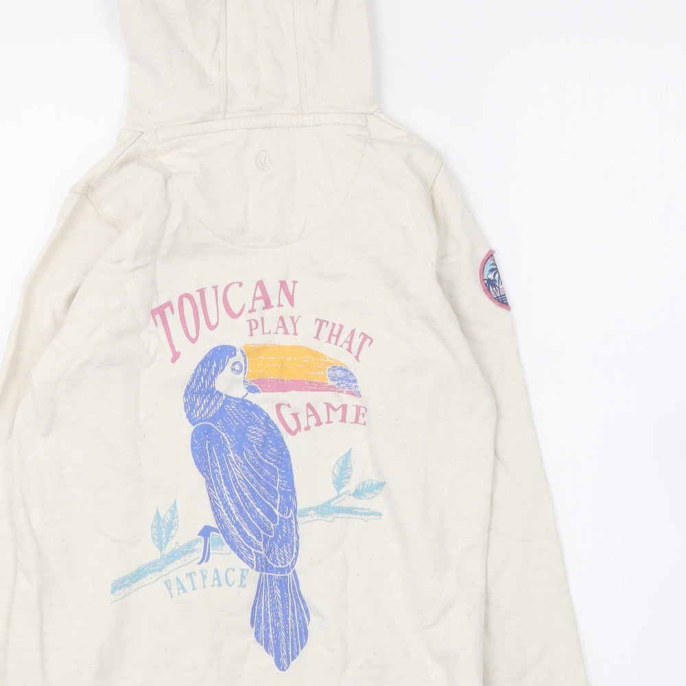 Fat Face Girls Ivory Cotton Pullover Hoodie Size 10-11 Years Pullover