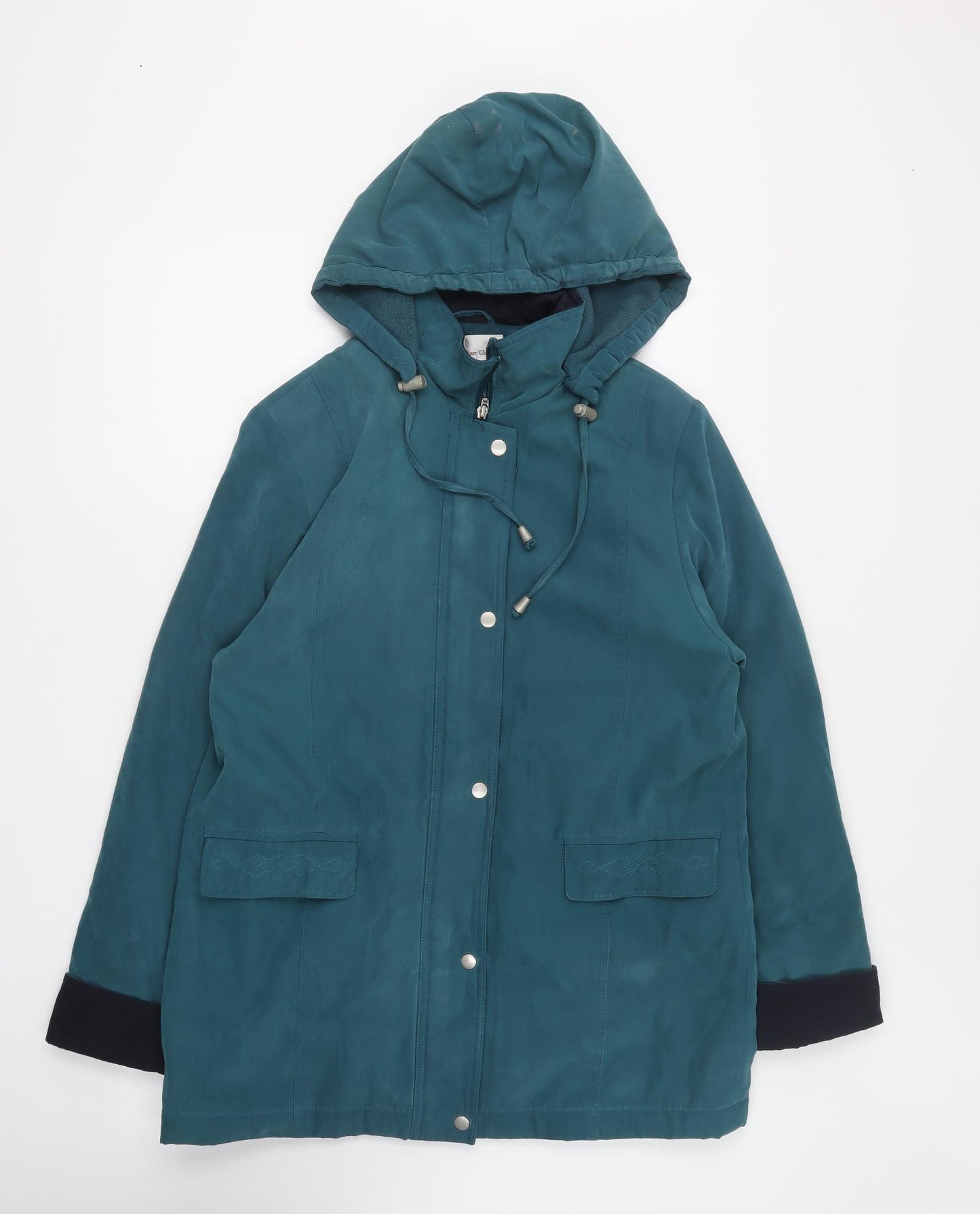 EWM Womens Green Overcoat Coat Size 12 Zip