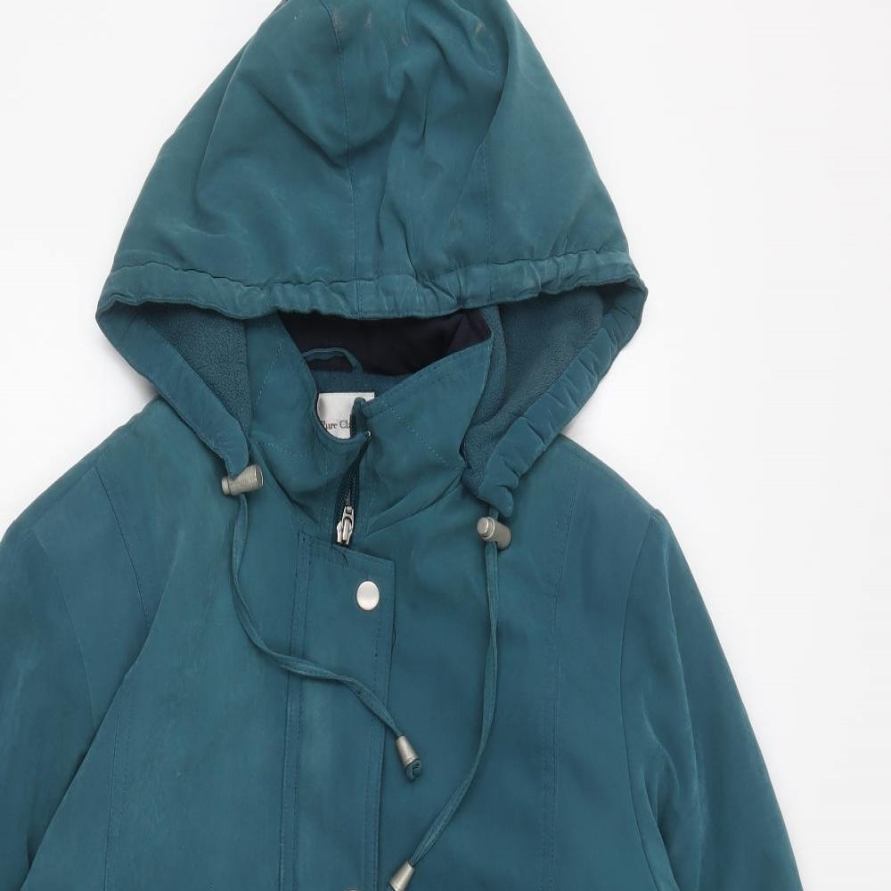 EWM Womens Green Overcoat Coat Size 12 Zip