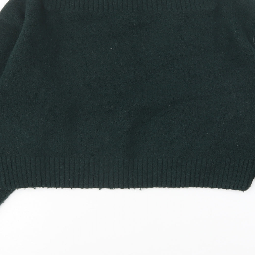 Los Angeles Atelier Womens Green Boat Neck Acrylic Pullover Jumper Size XS