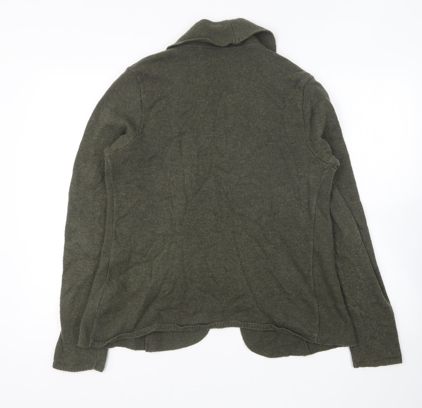 Per Una Womens Green V-Neck Wool Cardigan Jumper Size L