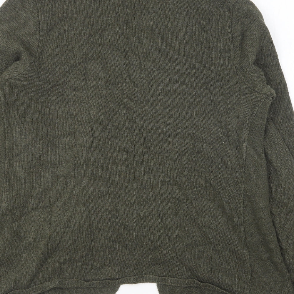 Per Una Womens Green V-Neck Wool Cardigan Jumper Size L