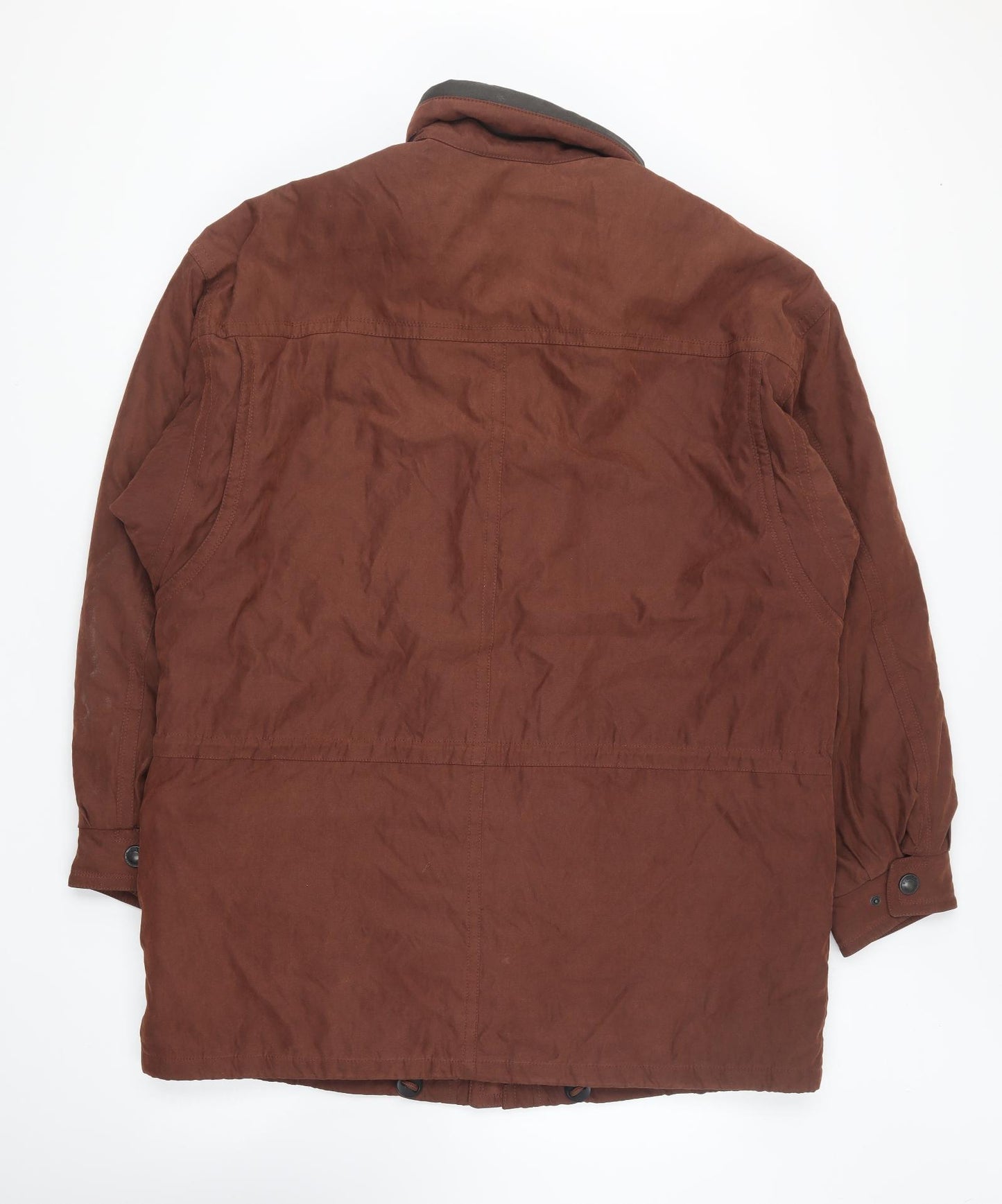 BSM Mens Brown Overcoat Coat Size L Zip