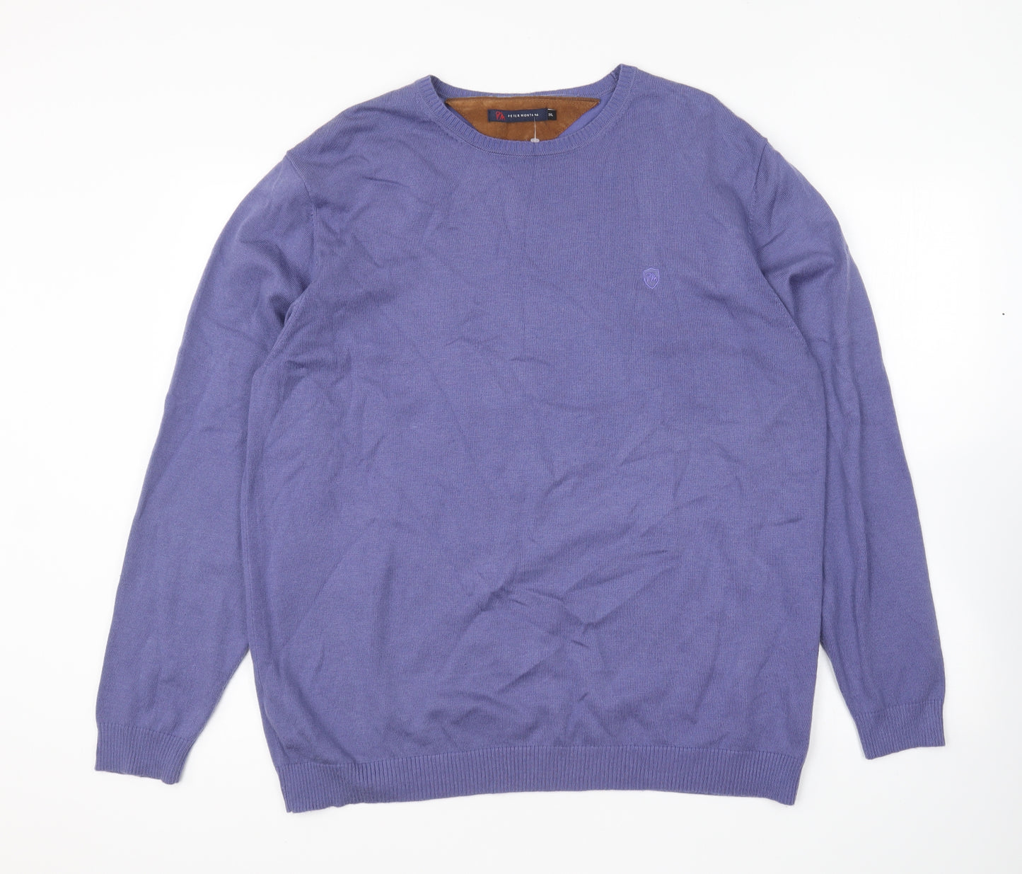 Peter Montana Womens Purple Round Neck Nylon Pullover Jumper Size 2XL