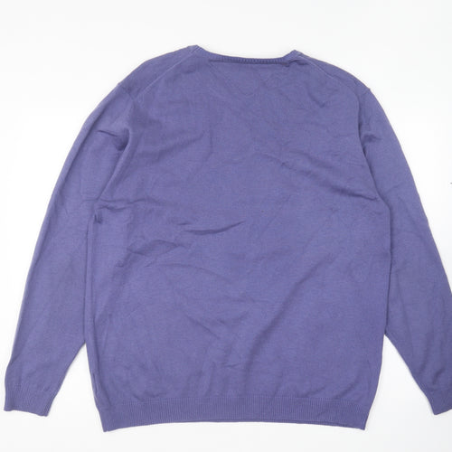 Peter Montana Womens Purple Round Neck Nylon Pullover Jumper Size 2XL