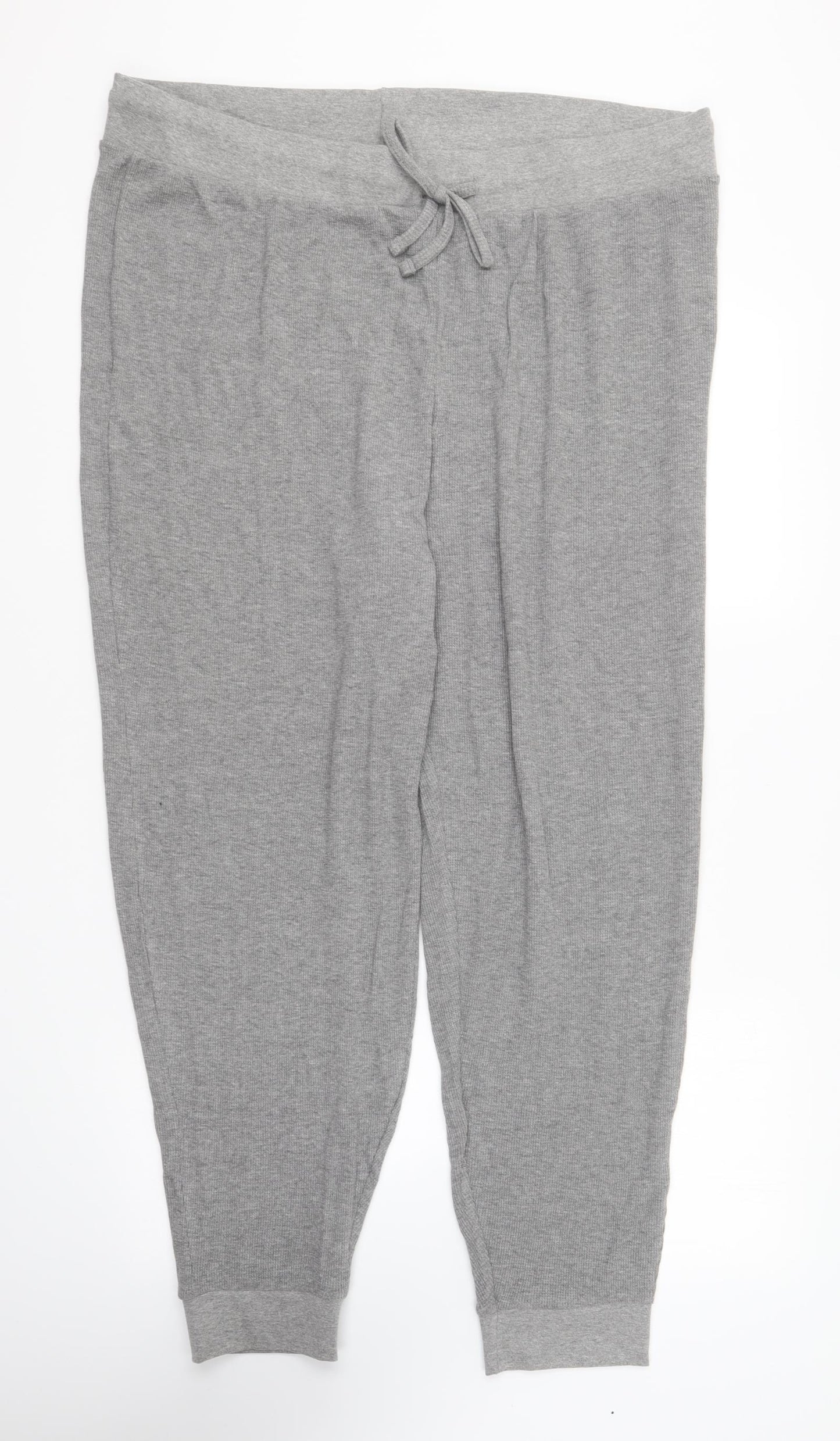 TU Womens Grey Cotton Jogger Trousers Size XL L27 in Regular Drawstring