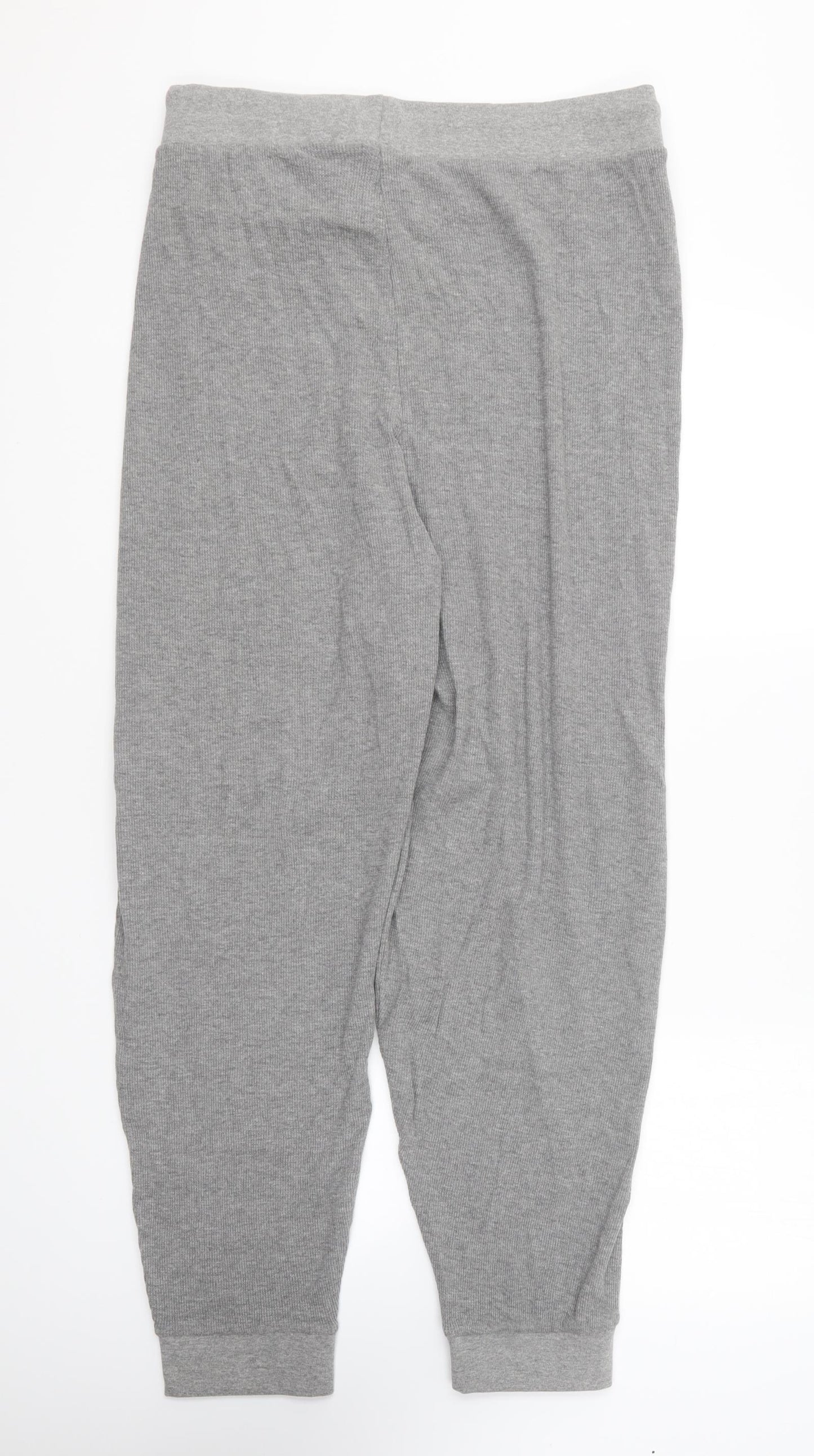 TU Womens Grey Cotton Jogger Trousers Size XL L27 in Regular Drawstring