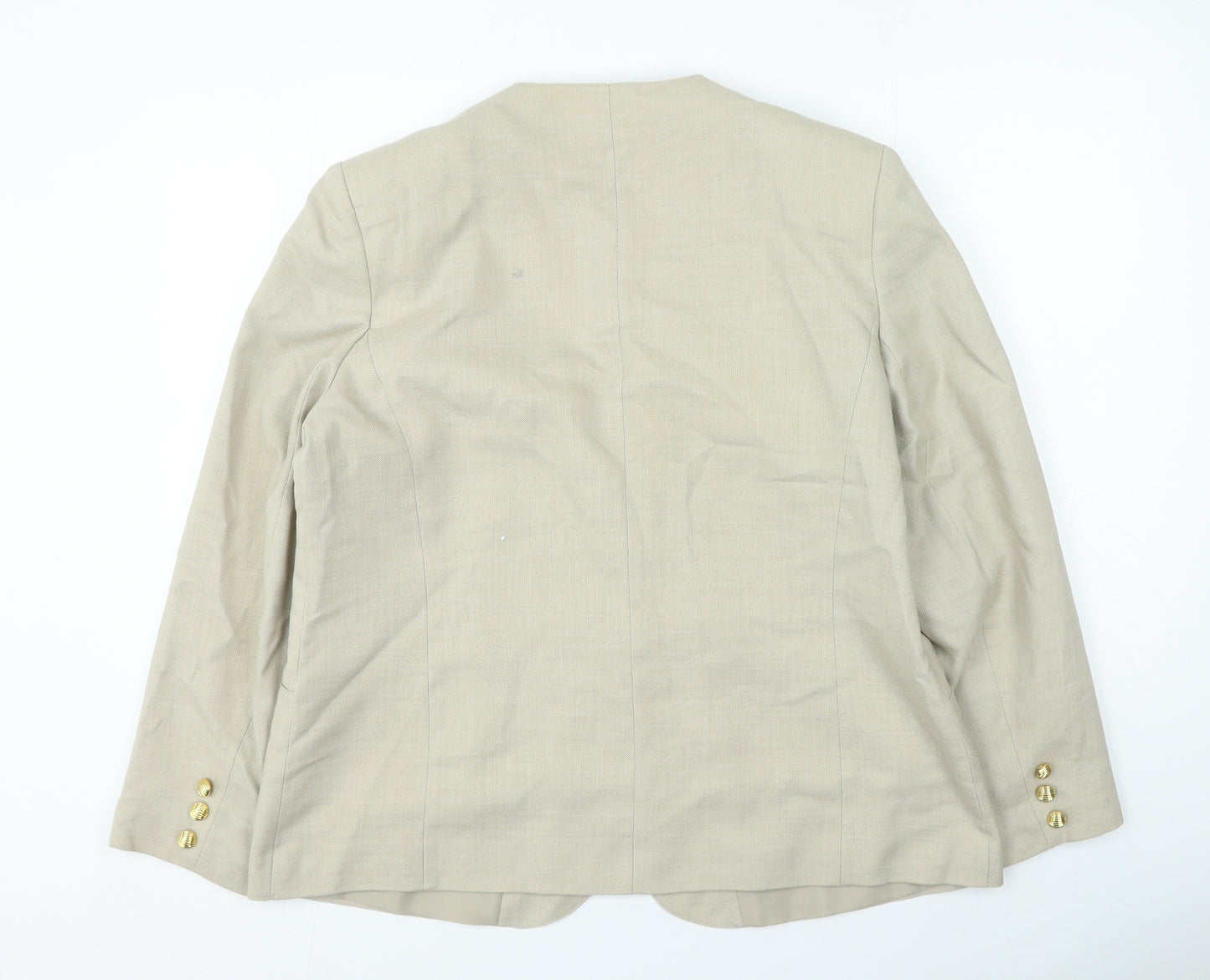 essence Womens Beige Jacket Size 18 Button
