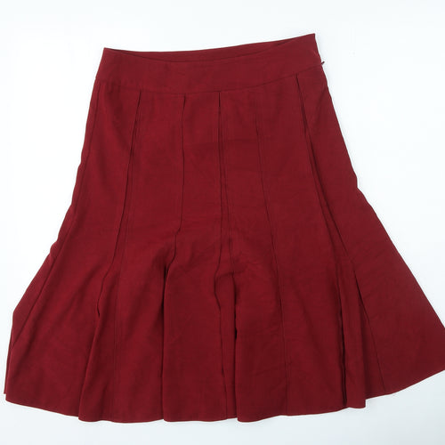 BHS Womens Red Polyester Trumpet Skirt Size 30 Zip