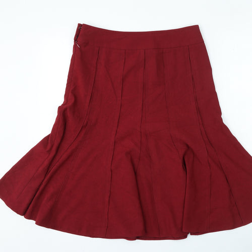 BHS Womens Red Polyester Trumpet Skirt Size 30 Zip
