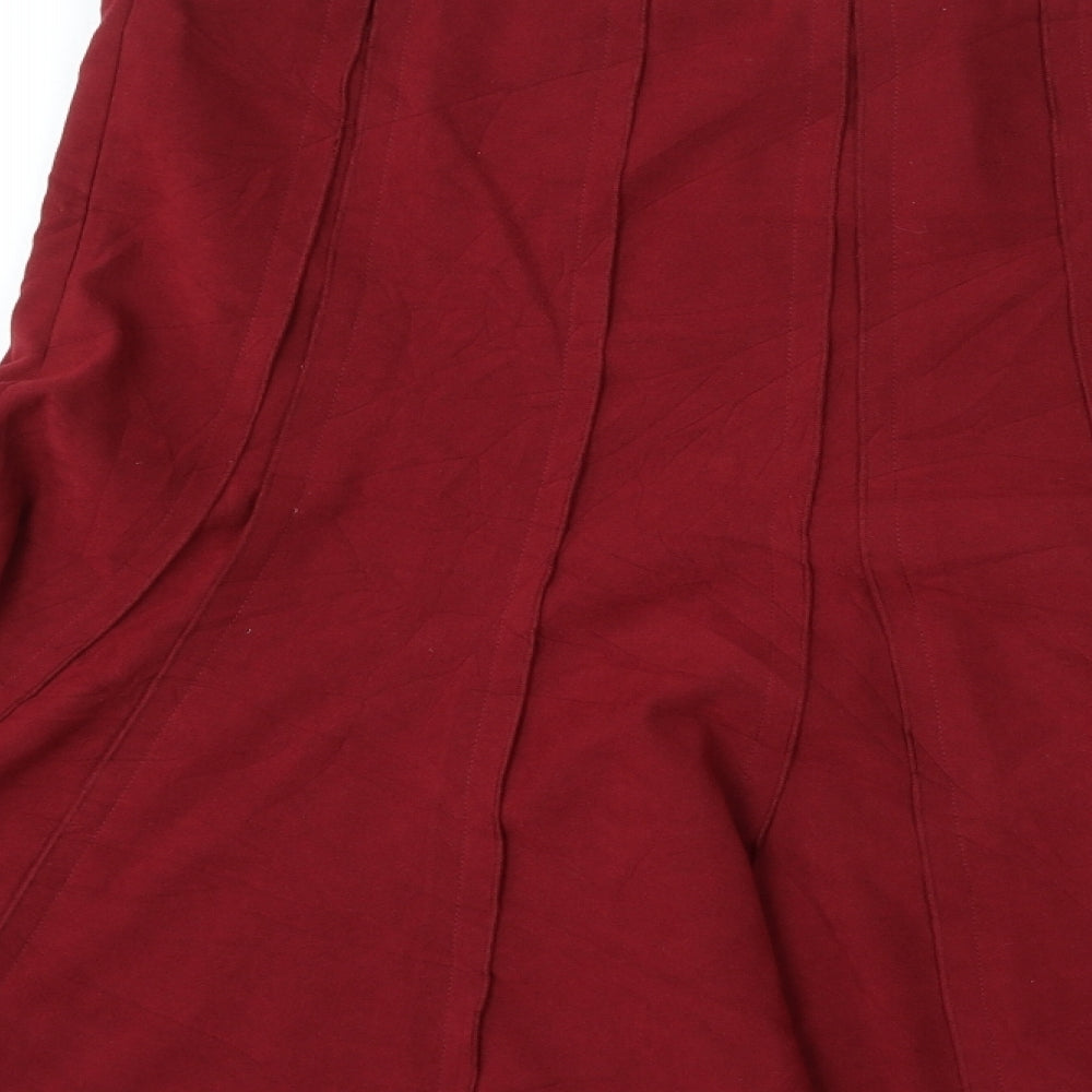 BHS Womens Red Polyester Trumpet Skirt Size 30 Zip