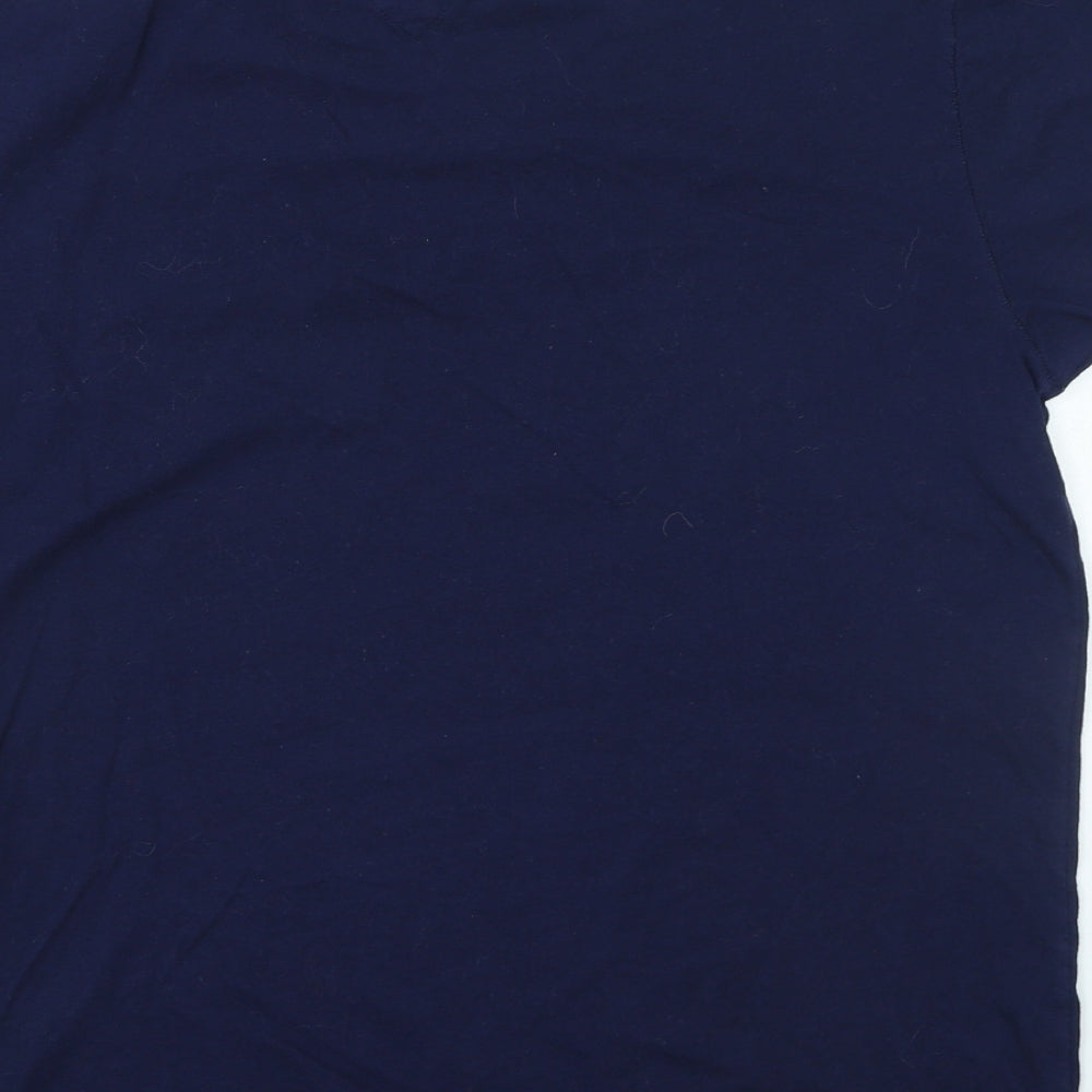 Tommy Hilfiger Mens Blue Cotton T-Shirt Size M Round Neck