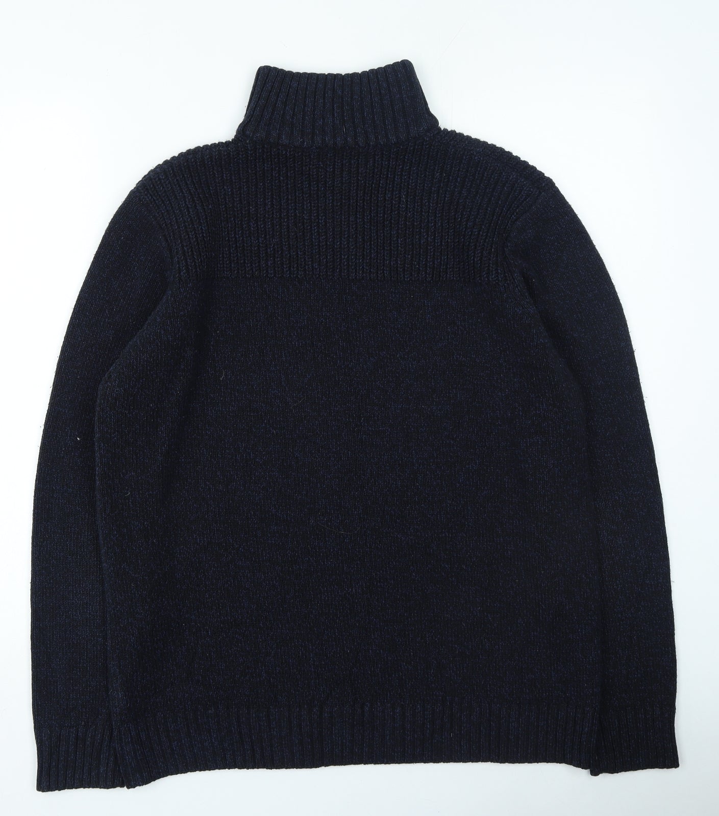 TU Mens Blue High Neck Acrylic Pullover Jumper Size L