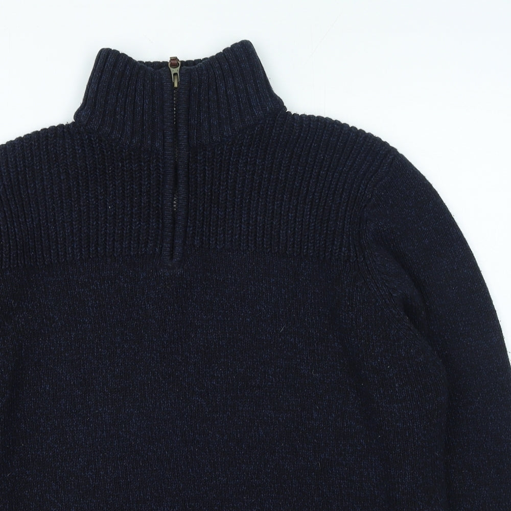 TU Mens Blue High Neck Acrylic Pullover Jumper Size L