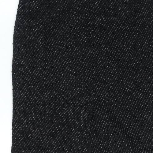 Marks and Spencer Womens Black Polyester Straight & Pencil Skirt Size 10 Zip
