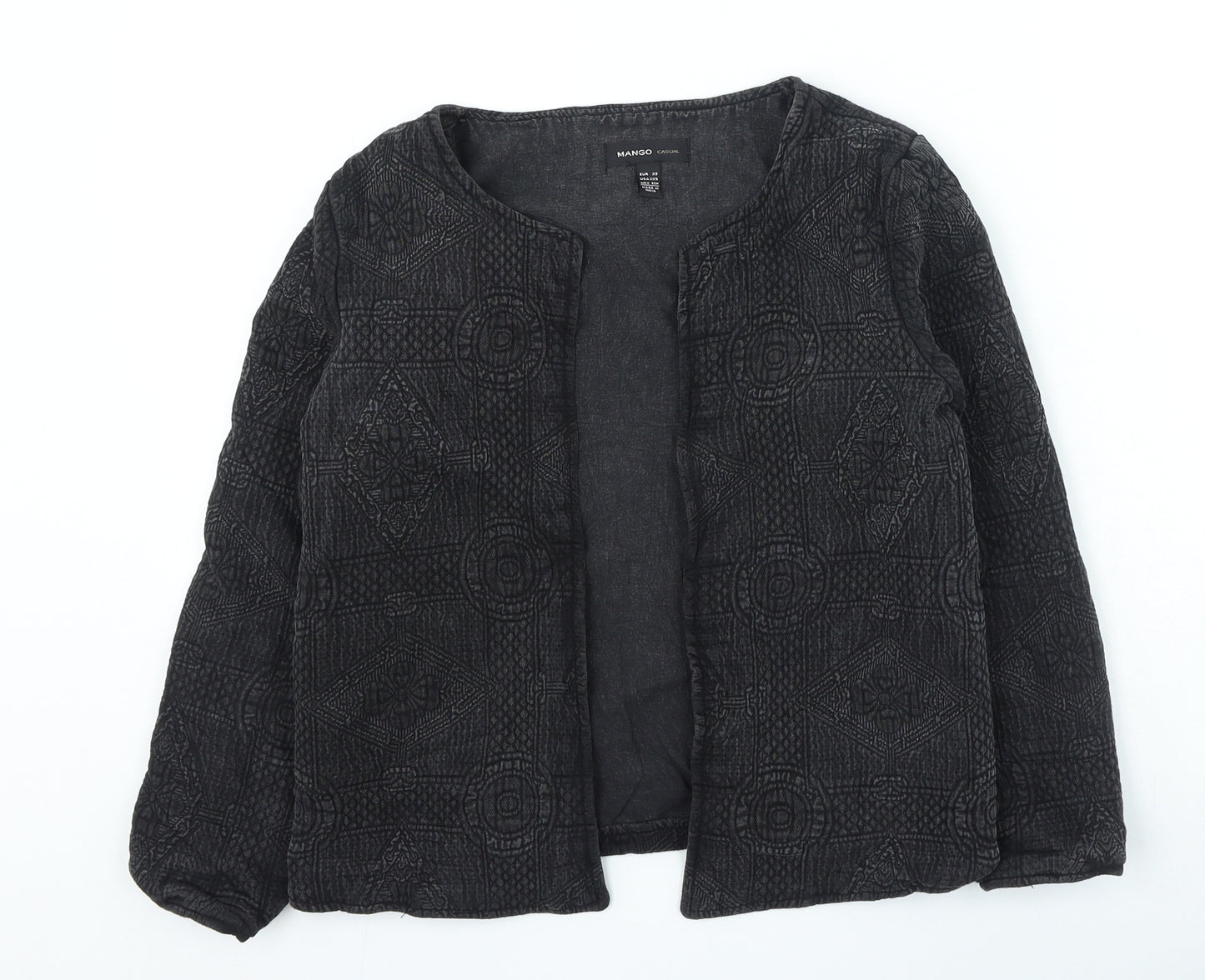 Mango Womens Grey Geometric Jacket Size XS