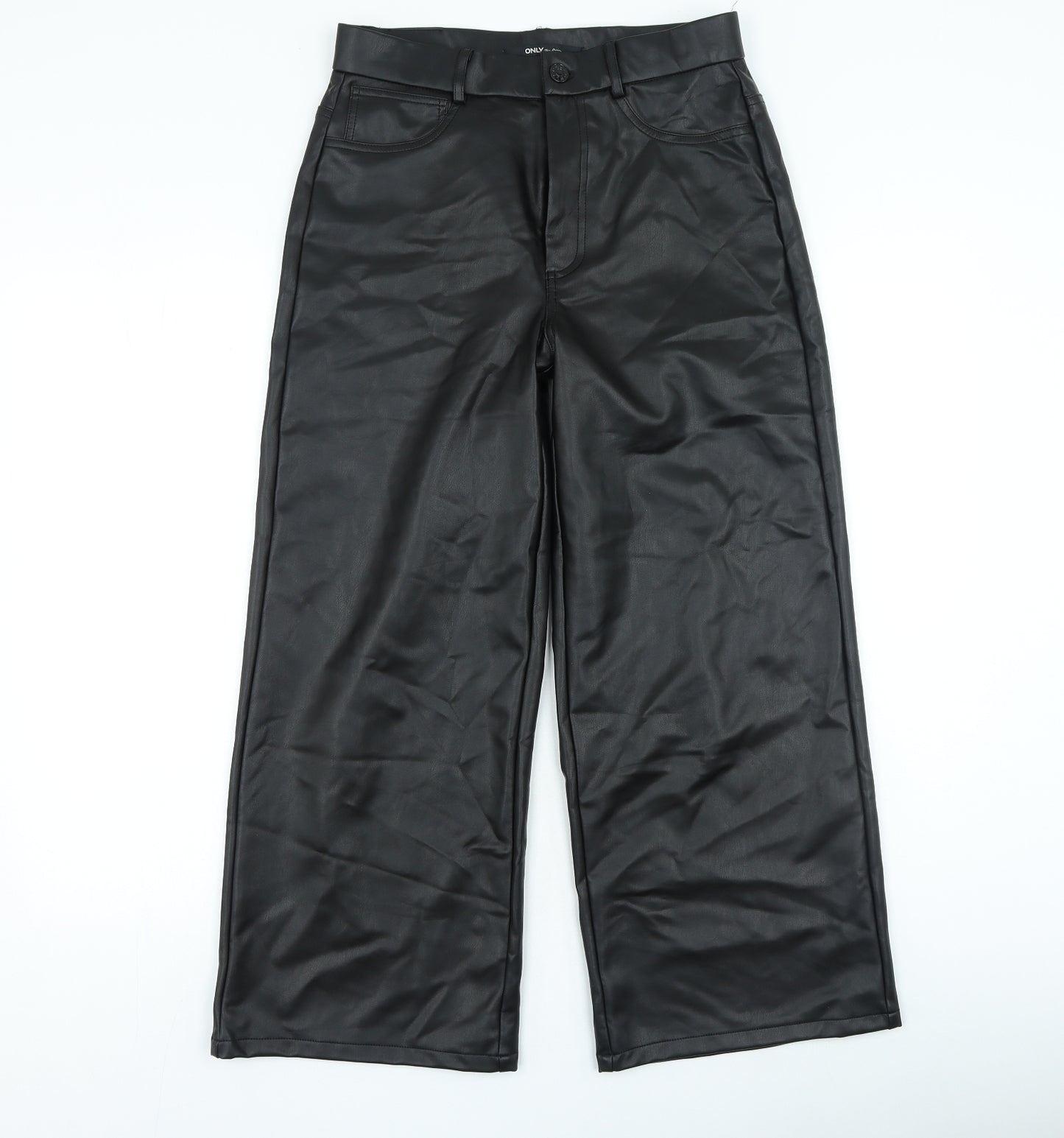 Only Womens Black Polyester Trousers Size M L24 in Regular Zip