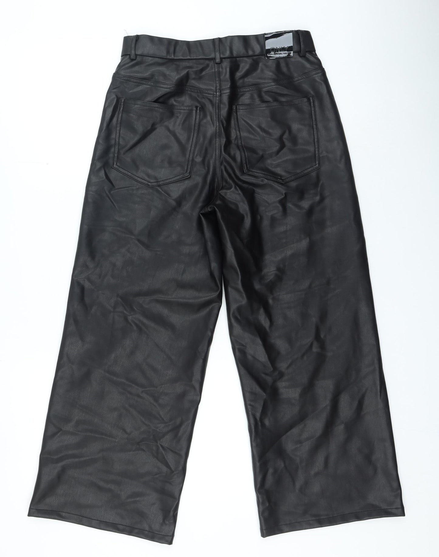 Only Womens Black Polyester Trousers Size M L24 in Regular Zip